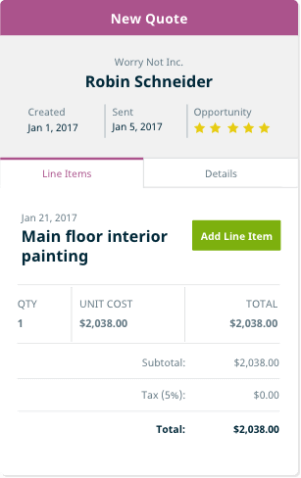 Example of pool estimating software in Jobber for pool care businesses