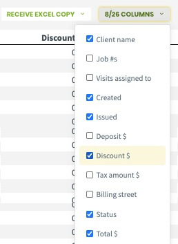 Discounts in Invoice report in Jobber