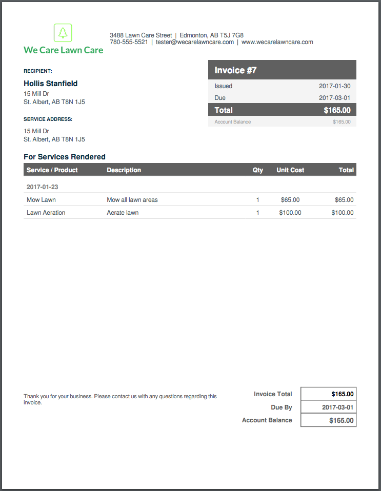 jobber invoice example