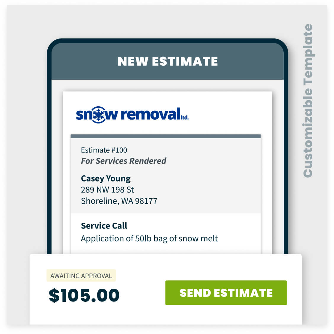 snow removal estimate template sample