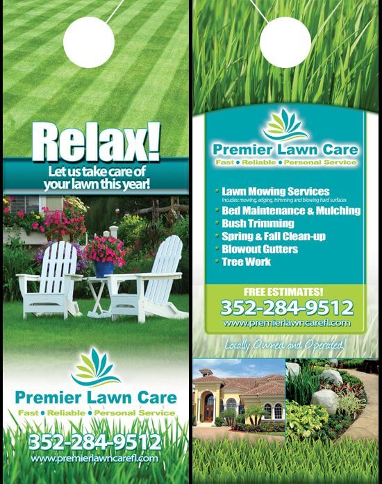 Door hanger example for a lawn care company