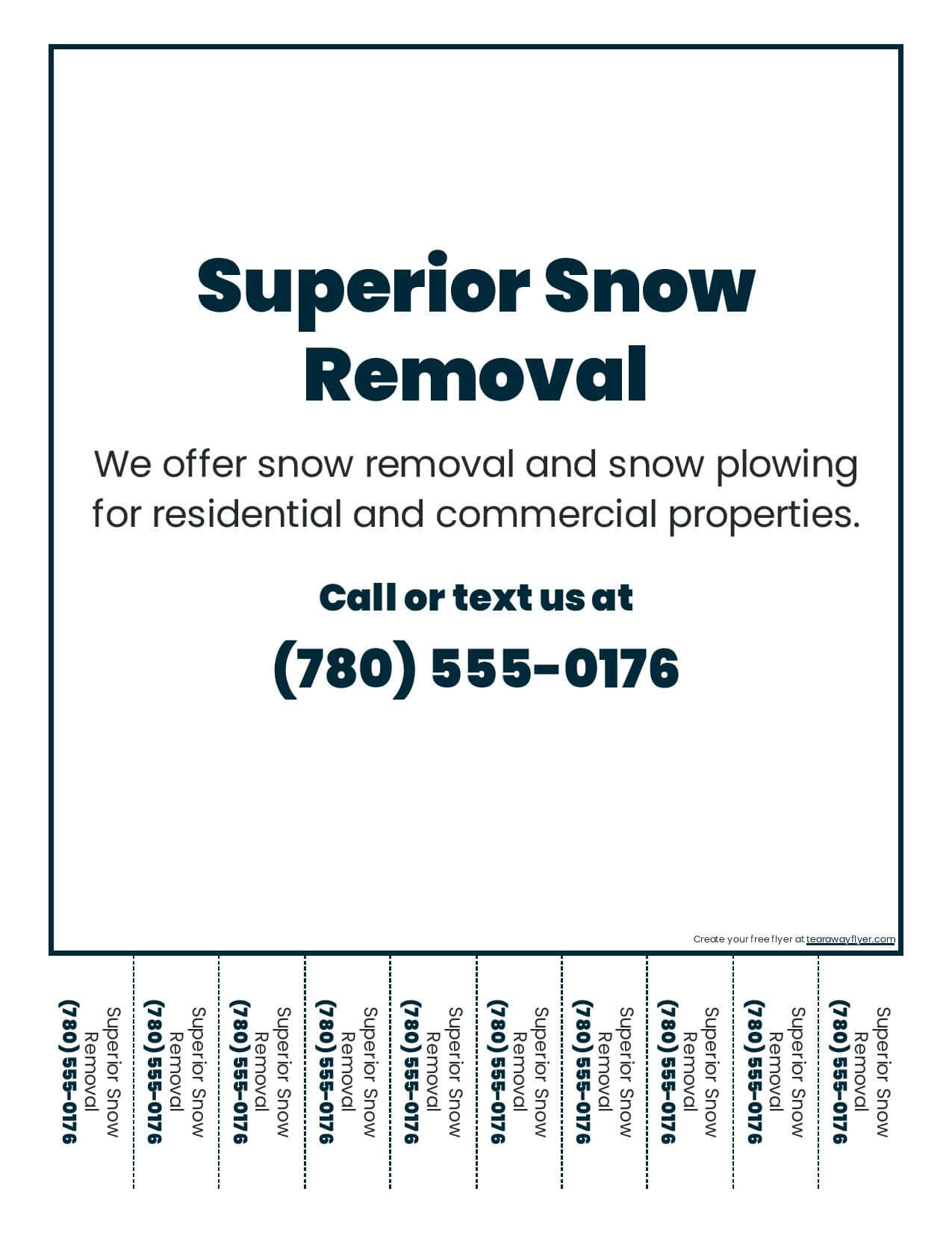 image of snow removal tearaway flyer