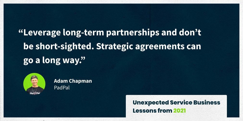 image of Adam Chapman quote on partnership