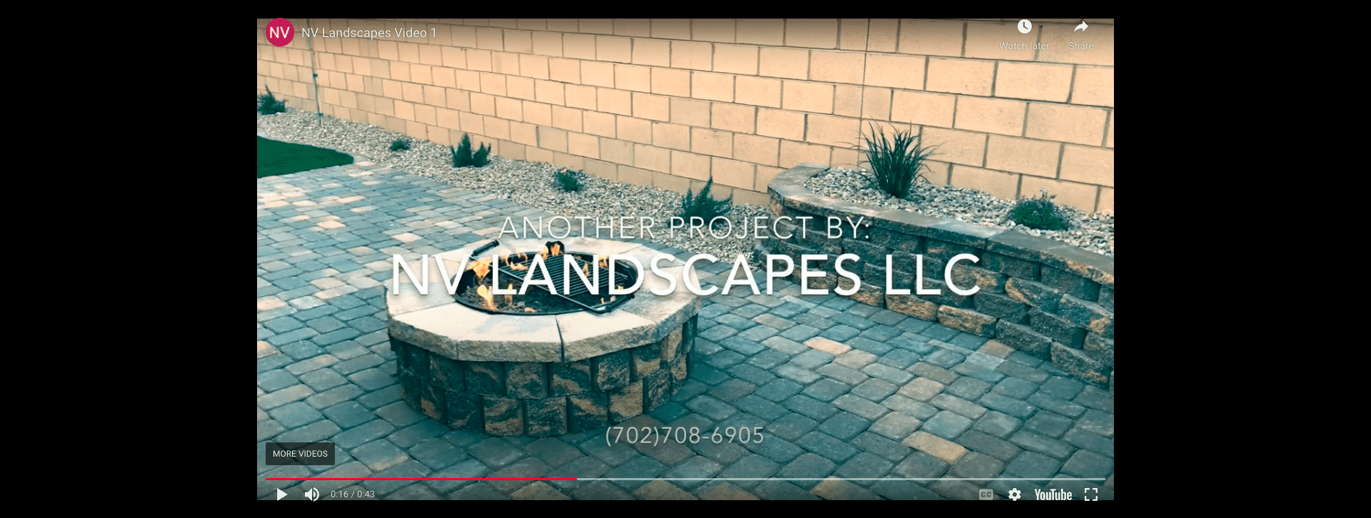 Screenshot of NV Landscapes LLC demonstrating an example of a landscaping website