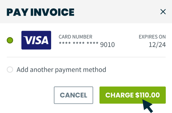 image of credit card payment on Jobber