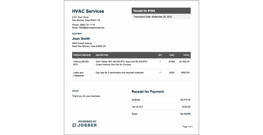 Free HVAC Receipt Template Edit Download Jobber Free HVAC Receipt Template Edit Download Jobber