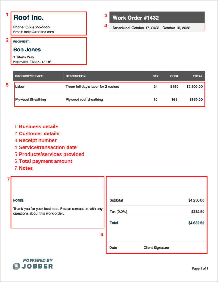 Free Roofing Work Order Template | Edit & Download | Jobber