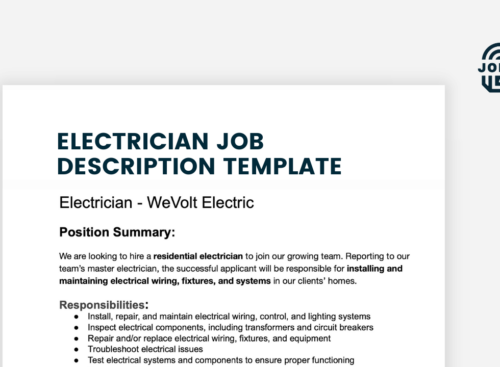 image of electrician job description