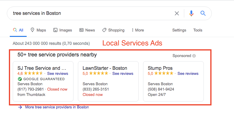 image of tree care providers local services ads
