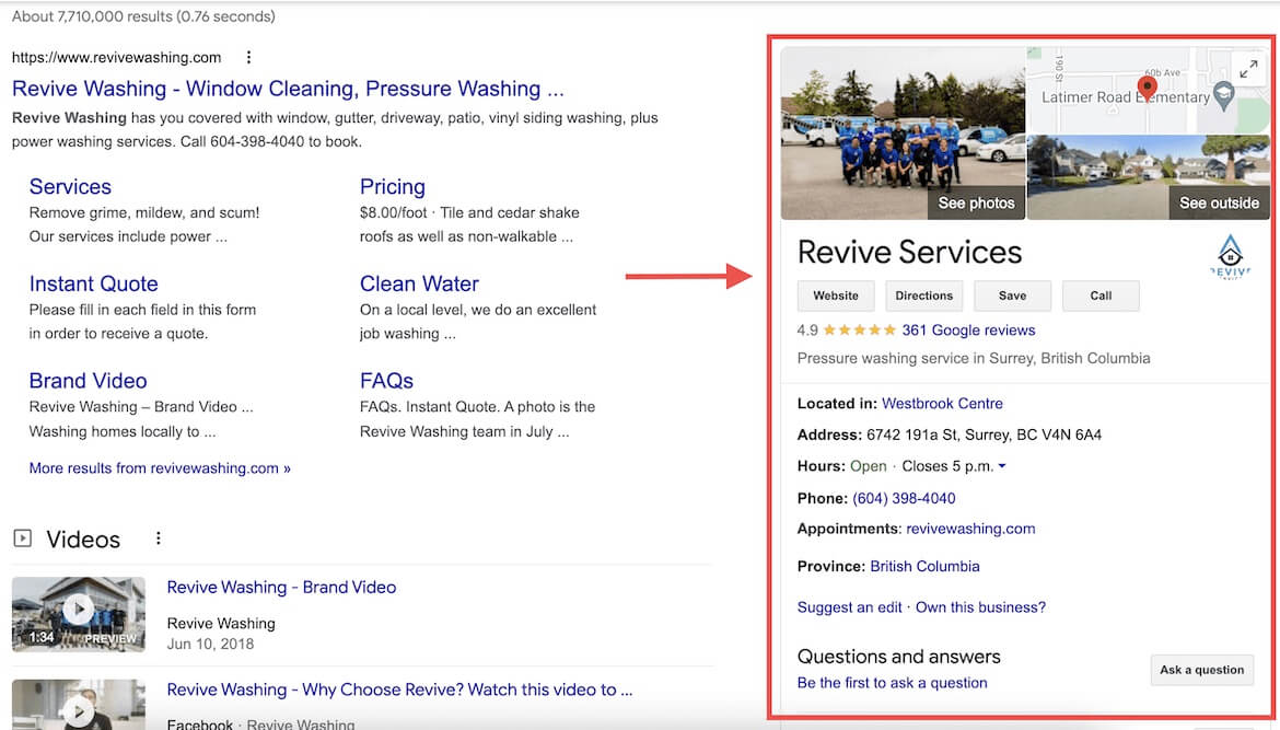 Revive Washing on Google