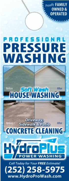 Example of door hanger flyer from Pressure Washing Reource.