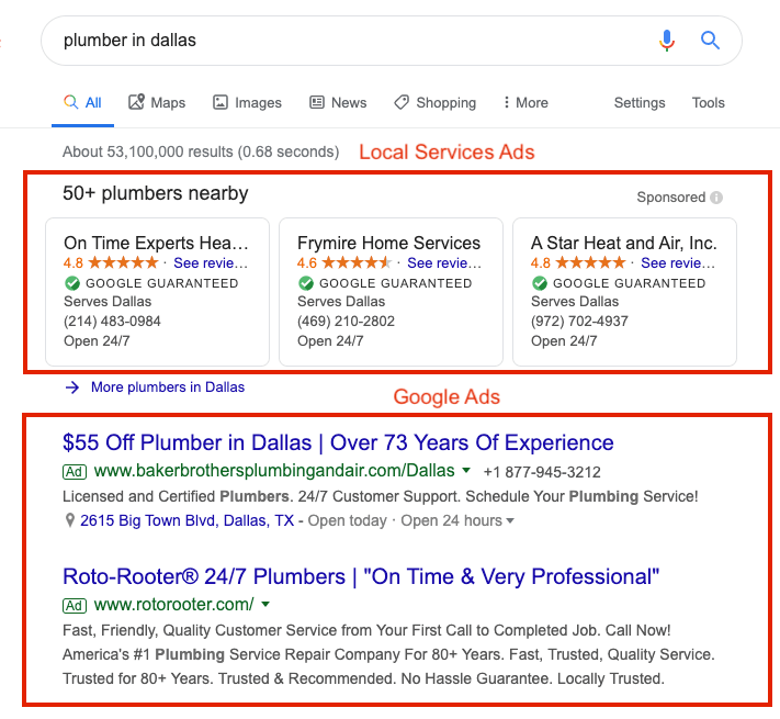 Google Local Services Ads vs Google Ads