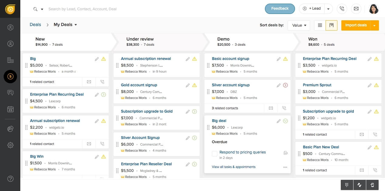 Preview of Freshsales CRM app