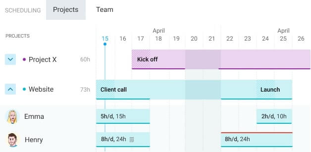 Clockify scheduling app preview