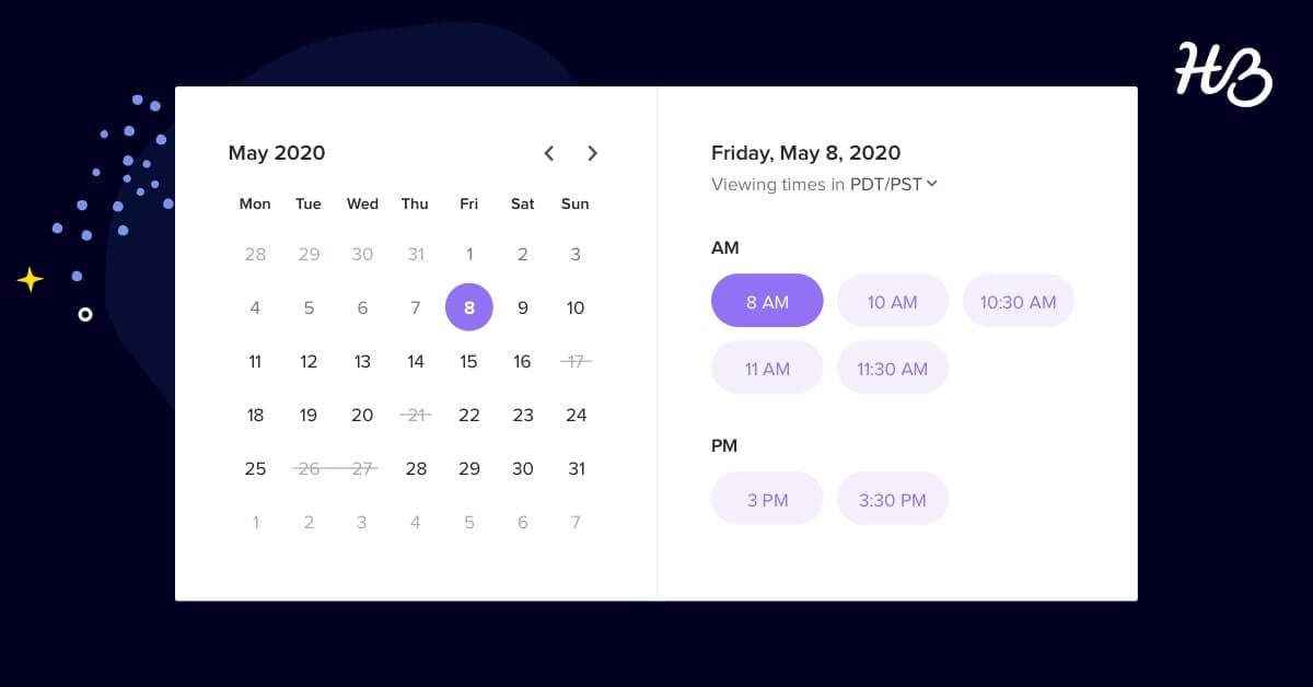 HoneyBook scheduling app preview