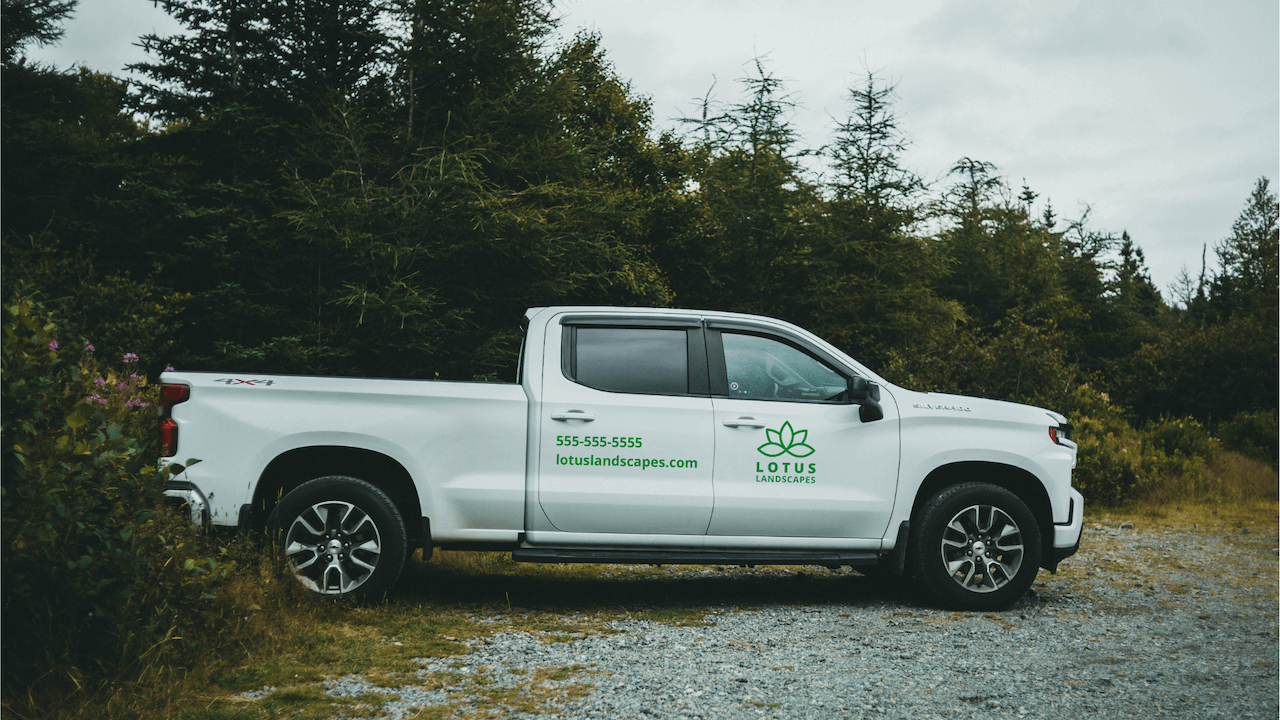 landscaping truck wrap vehicle decal example