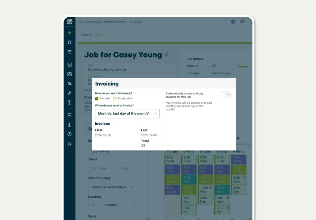 Invoicing frequency settings in Jobber