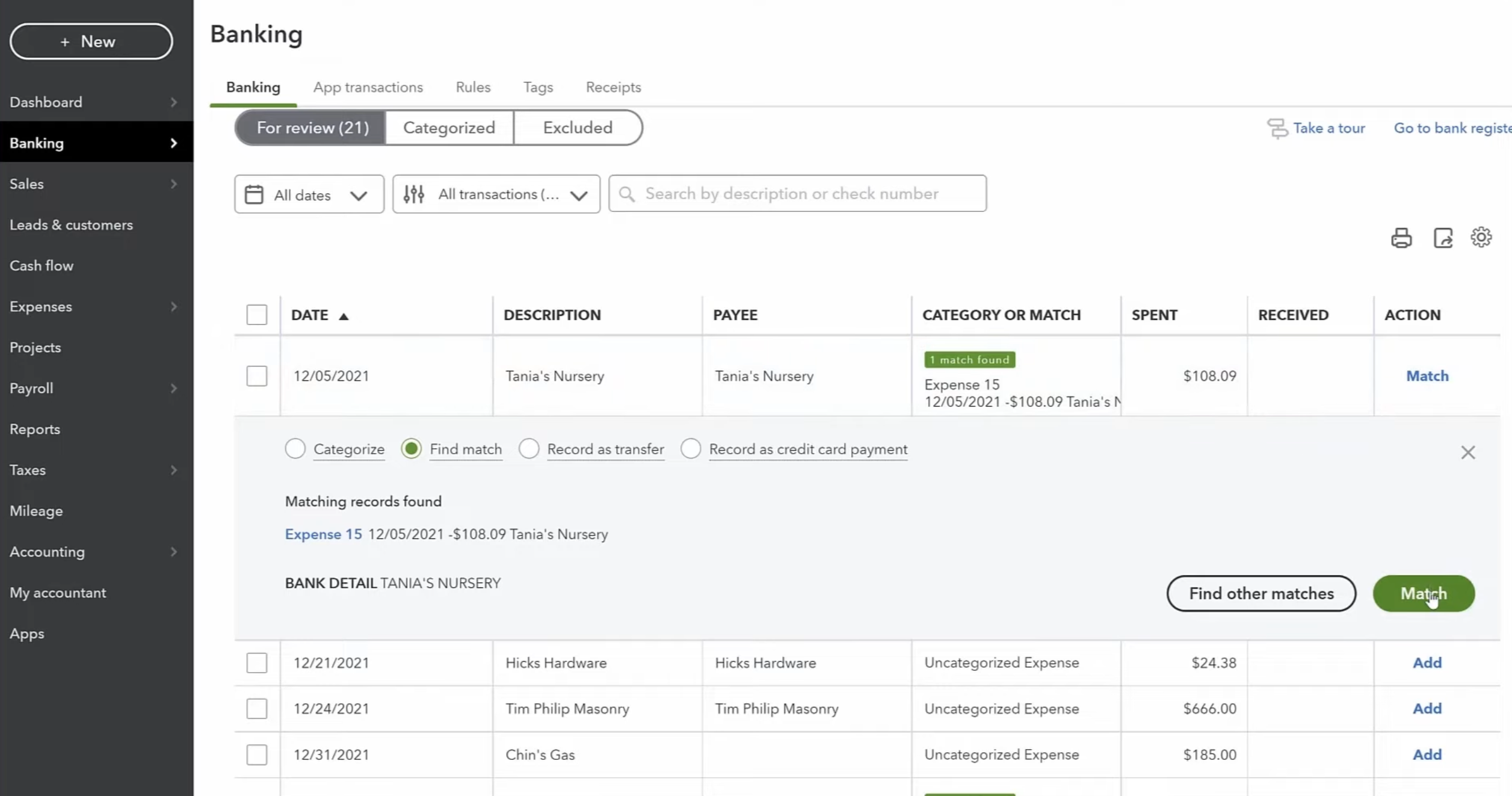 Bank Feeds in QuickBooks