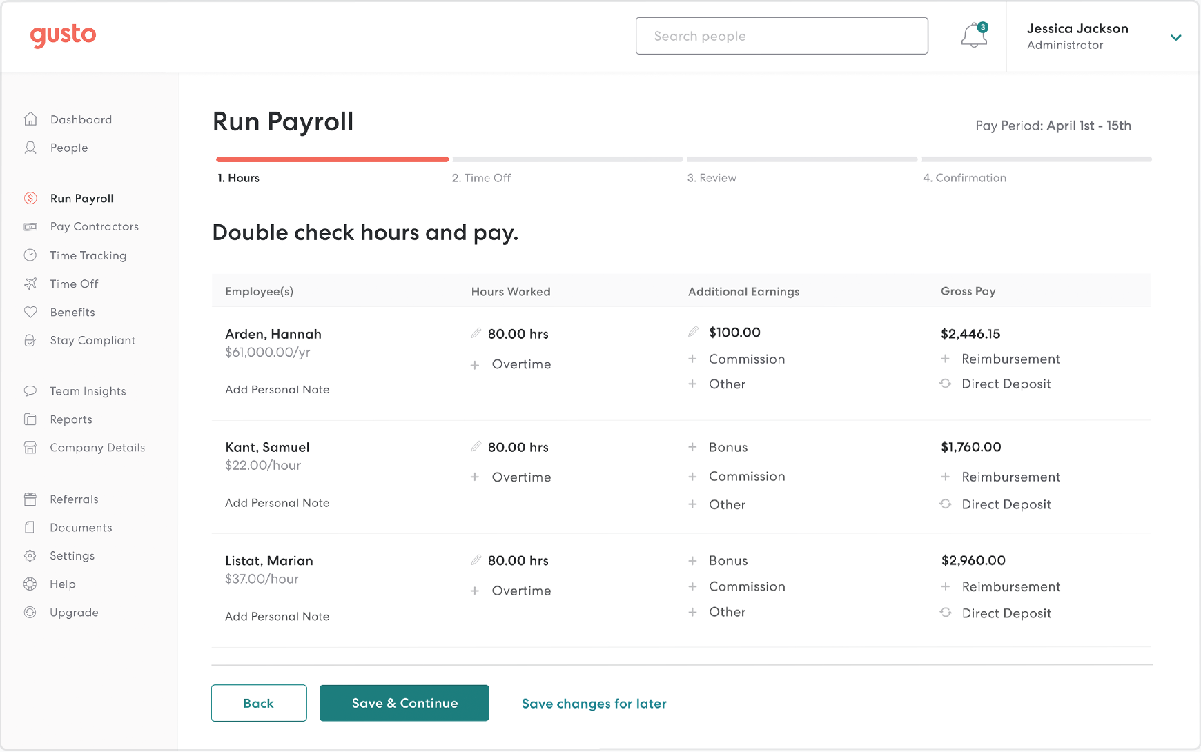 Payroll software by Gusto